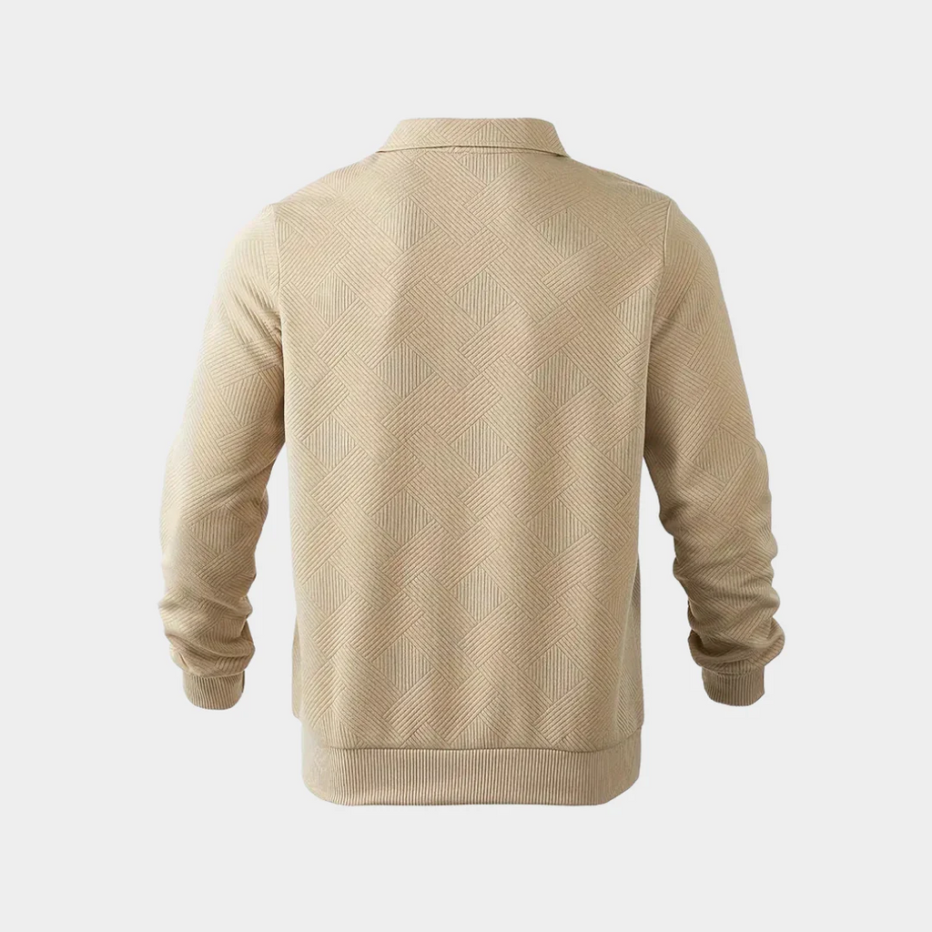 Sweater met Geometrische Patronen en Rits voor Mannen | Ideaal voor Herfst en Winter