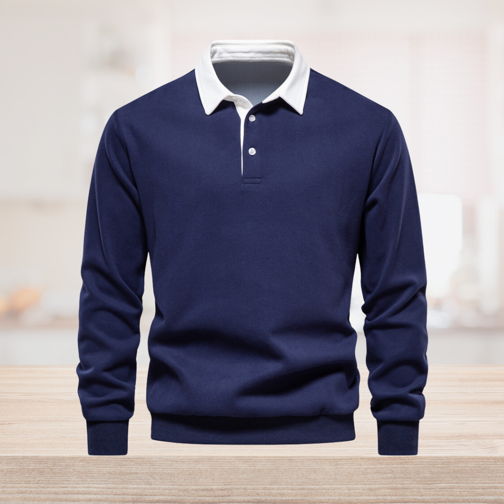 Heren Langarm Polo Met Klassiek Design